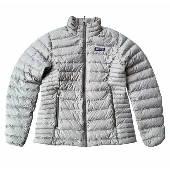 Patagonia Jackets & Blazers - Patagonia Goose Down Sweater Puffer Jacket Womens Small Light Gray Lightweight